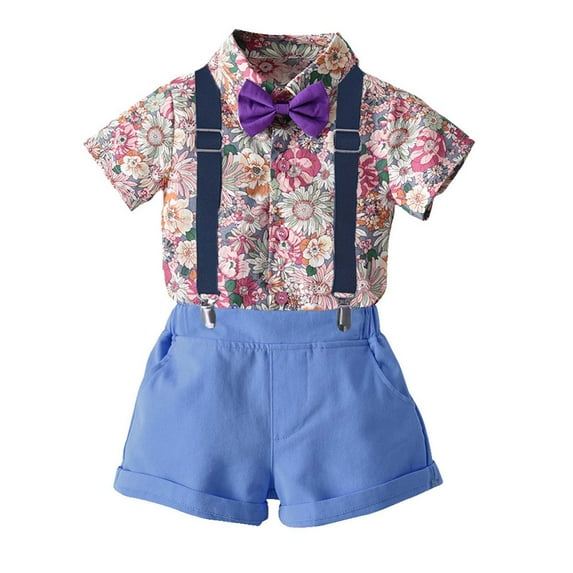 IROINNID Boy's Short Sleeve Suit Outfit Photography Performance Set