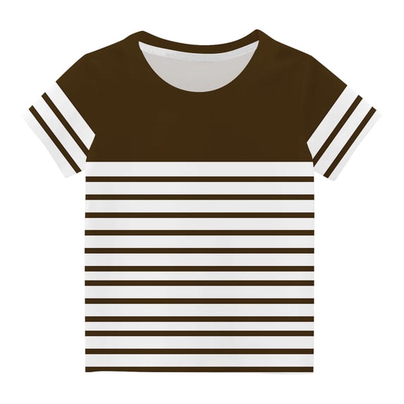 IROINNID Boys Girls Easter Shirts Tshirt Short Sleeve Top Funny Stripe Graphic Tshirts 3-14 Years 7-8 Years