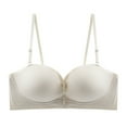 thumbnail image 1 of IROINNID Women's Convertible Bras Solid Strapless Underwear Non-Slip Gathering Summer Anti-Sagging Small Chest Traceless No Underwire Front Buckle Cover Underwear, 1 of 8