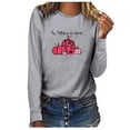 thumbnail image 1 of IROINNID Breast Cancer Pullover for Women Breast Cancer Awareness Loose O-Neck Printing Loose Long Sleeve Tops,Gray, 1 of 4