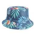 thumbnail image 1 of IROINNID Bucket Hat for Men Women Print Hawaiian Style Double Side Wearable Hats Summer Vacation Beach Sunscreen Cotton Bucket Hats,Navy, 1 of 3