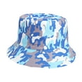 thumbnail image 1 of IROINNID Bucket Hat for Men Women Print Hawaiian Style Double-Sided Wearable Hats Summer Vacation Beach Cotton Versatile Bucket Hats,Sky Blue, 1 of 4