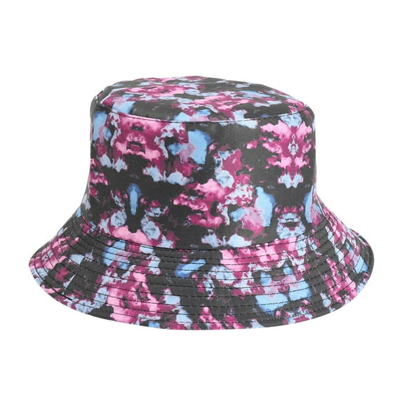 IROINNID Bucket Hat for Men Women Tie-Dye Double-Side Wearable Hats Summer Vacation Sun Protection Beach Cotton Bucket Hats,Black