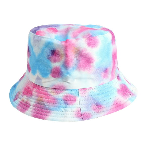 IROINNID Bucket Hat for Men Women Tie-Dye Double Sided Wear Hats Summer Stylish Vacation Beach Cotton Bucket Hats,Light Blue