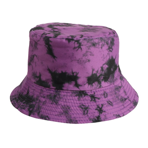 IROINNID Bucket Hat for Men Women Tie-Dye Double Sided Wear Hats Summer Stylish Vacation Beach Cotton Bucket Hats,Purple