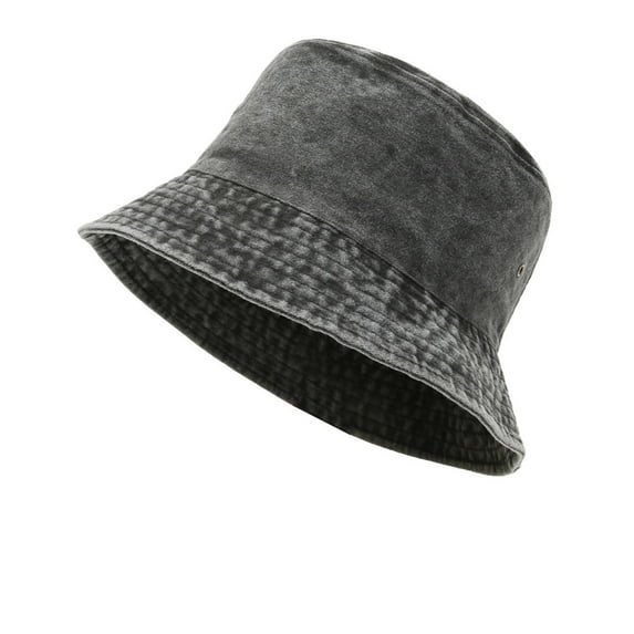 IROINNID Bucket Jean Hat Unisex Outdoor Sun Protection Vacation Classic Bucket Cotton Hat for Men Women,Black