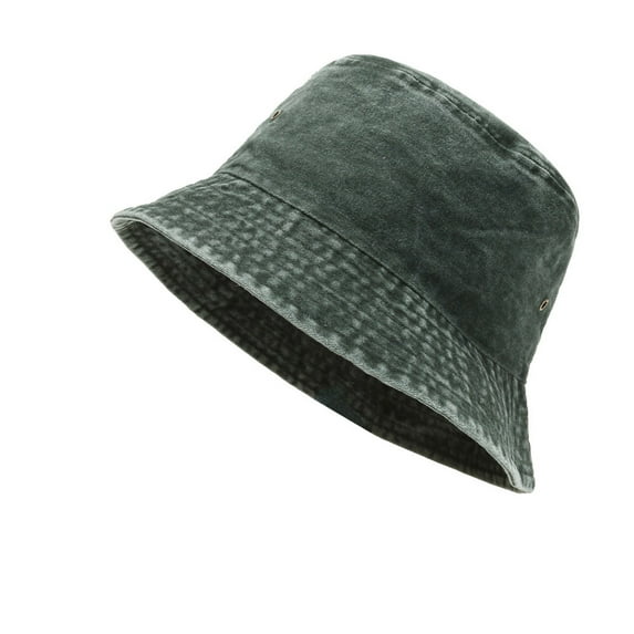 IROINNID Bucket Jean Hat Unisex Outdoor Sun Protection Vacation Classic Bucket Cotton Hat for Men Women,Green