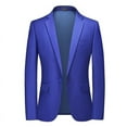 thumbnail image 1 of IROINNID Business Suit for Men Formal Blazer Solid One Button Classic Suit Jacket,Blue, 1 of 4
