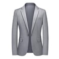 thumbnail image 1 of IROINNID Business Suit for Men Formal Blazer Solid One Button Classic Suit Jacket,Gray, 1 of 4