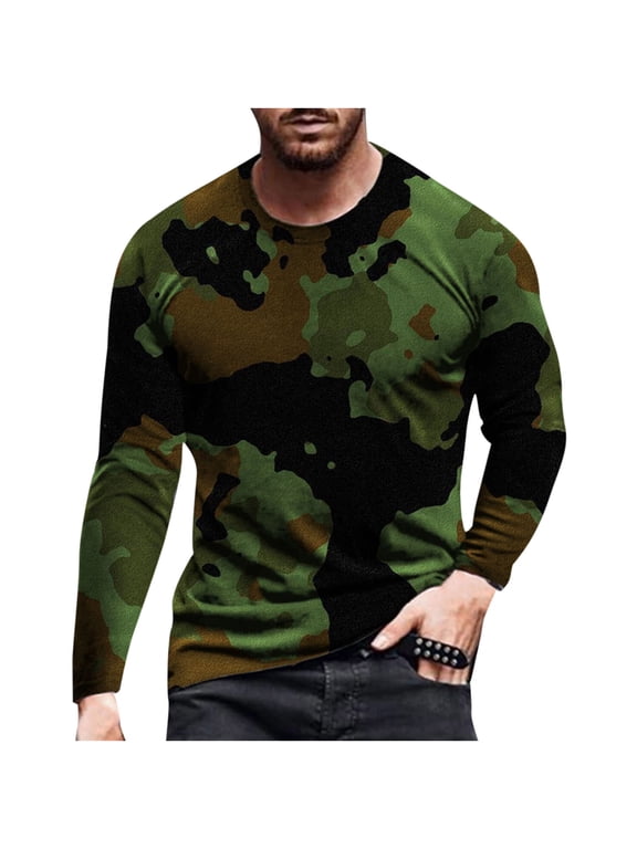 Button Up Shirts for Men Spring 3D Printing Business Leisure Printing Long-sleeved Shirt Top Blouse,Green