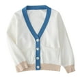 thumbnail image 1 of IROINNID Cardiagn for Toddler Girls Button Down Fleece Long Sleeve Casual Spring Fall Versatile Cardigan with Pocket,Beige, 1 of 3