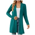 thumbnail image 1 of IROINNID Cardigan for Women Fall Winter Front Open Knit Cardigan Long Sleeve Solid All-match Loose Jacket,Green, 1 of 8