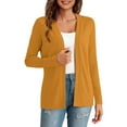 thumbnail image 1 of IROINNID Cardigan for Women Open Front On Sale Lightweight Cardigan Fitted Jacket Casual Office Cropped Outerwear,Yellow, 1 of 7