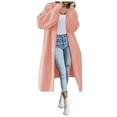 thumbnail image 1 of IROINNID Cardigan for Women Open Front Reduced Casual Solid Knitting Loose Cardigan Long Sleeve Sweaters Outerwear,Pink, 1 of 6