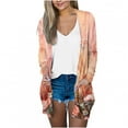 thumbnail image 1 of IROINNID Cardigan for Women Open Front Reduced Lightweight Outerwear Printed Long Sleeve Casual Lounge Cardigan with Pocket,Orange B, 1 of 5