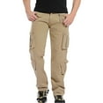 thumbnail image 1 of IROINNID Cargo Pants For Men Solid Color Multi-Pocket Button Zipper Sports Outdoor Pants Elastic Waist Pants, 1 of 9