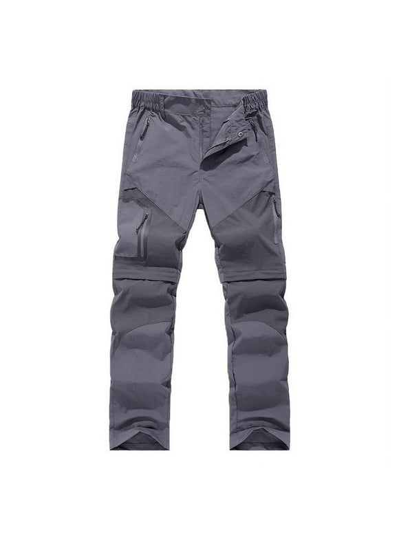 IROINNID Cargo Pants for Men On Sale Outdoor Sports Climbing Pants Detachable Relaxed Fit Pants Shorts Windproof Trousers,Gray