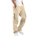 thumbnail image 1 of IROINNID Cargo Pants for Men Reduced Casual Outdoor Straight Sport Fitness Cargo Pants Loose Fit Trousers with Multiple Pockets,Beige, 1 of 6