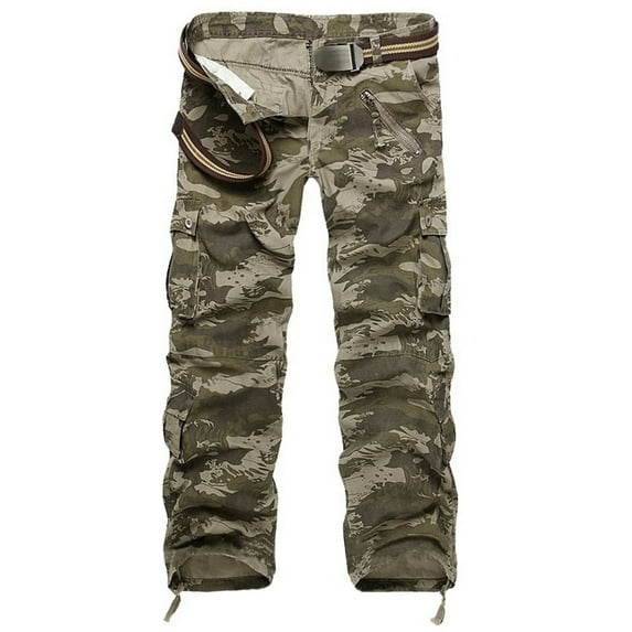 IROINNID Cargo Pants for Men Workout Lightweight Sport Camouflage Casual with Front Pockets and Zipper (Regular and Big & Tall Sizes)