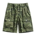 thumbnail image 1 of IROINNID Cargo Shorts for Men Camouflage Workwear Shorts, Slim Fit, Multiple Pockets Zipper Straight Leg Five Piece Pants able Shorts,Olive Green, 1 of 3
