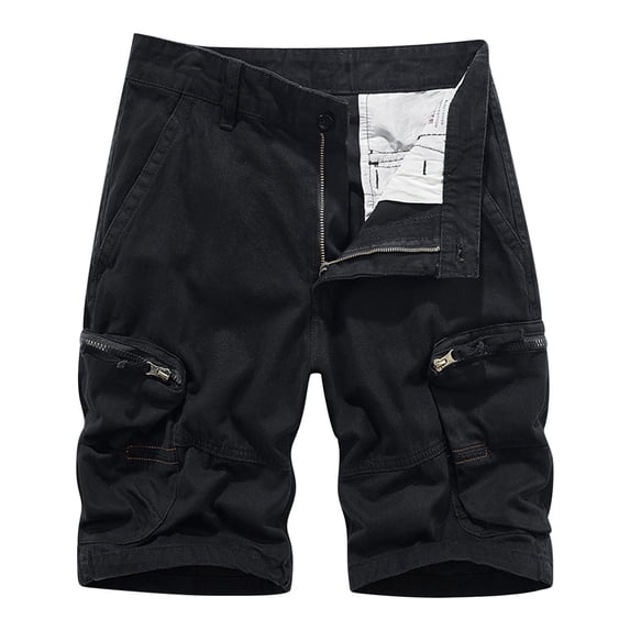 IROINNID Cargo Shorts for Men Plus Size Cargo Shorts Multi-Pockets Relaxed Summer Beach Shorts Pants,Black