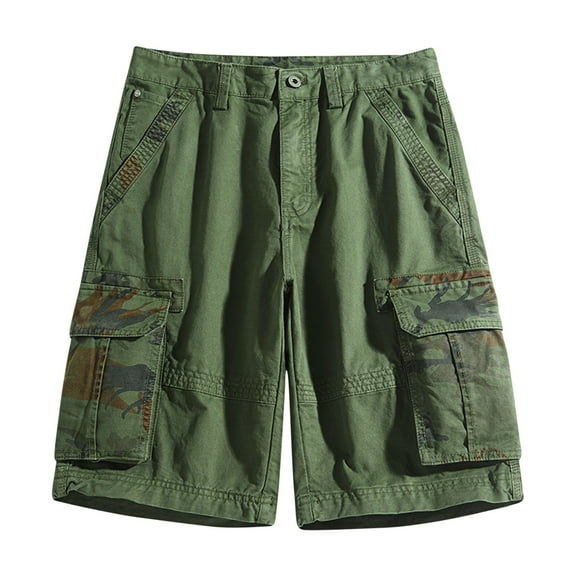 IROINNID Cargo Shorts for Men Plus Size Cargo Shorts Multi-Pockets Relaxed Summer Beach Shorts Pants,Olive Green