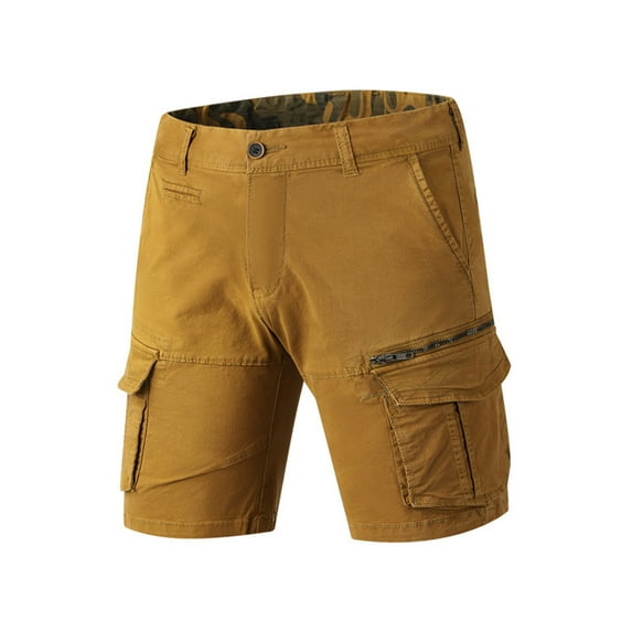 IROINNID Cargo Shorts for Men Plus Size Cargo Shorts Multi-Pockets Relaxed Summer Beach Shorts Pants,Yellow