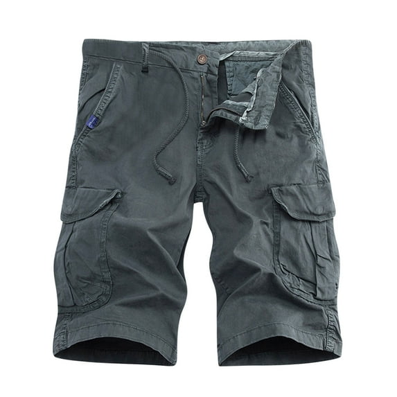 IROINNID Cargo Shorts for Men Pure Color Outdoors Pocket Beach Work Trouser Cargo Shorts Pant,Gray