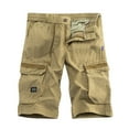 thumbnail image 1 of IROINNID Cargo Shorts for Men Pure Color Outdoors Pocket Beach Work Trouser Cargo Shorts Pant,Khaki, 1 of 4