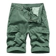thumbnail image 1 of IROINNID Cargo Shorts for Men Summer Outdoors Solid Color Button Pocket Sport Shorts Pants,Olive Green, 1 of 9
