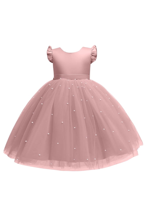 Children's Pageant Dress Girls' Lace Mesh Puffy Flower Girl Dress for Stylish and Special 4-10 Years Pageant Party Wedding Ankle Length Dance Evening Gowns