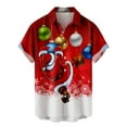 thumbnail image 1 of IROINNID Christmas Button Up Shirt for Men Funny Print Hawaiian Shirt Xmas Holiday Vacation Gift Button Tops,Red, 1 of 5