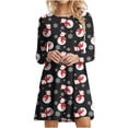 thumbnail image 1 of IROINNID Christmas Dresses for Women Casual Xmas Print Long Sleeve Loose Fit Flare Christmas Party Dress,Green, 1 of 4