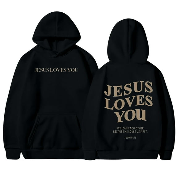 IROINNID Christmas Hoodies for Women Hooded Pullover Letter Print Winter Thicken Fleece Tops with Pocket,Black