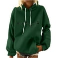 thumbnail image 1 of IROINNID Christmas Hoodies for Women Winter Thicken Hooded Pullover Loose Fit Casual Tops with Pocket,Green, 1 of 4
