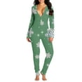 thumbnail image 1 of IROINNID Christmas Jumpsuit for Women Xmas Print Button-down Sexy Warm Winter Gift Jumpsuit,Green, 1 of 6
