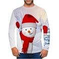 thumbnail image 1 of IROINNID Christmas Long Sleeve Shirt for Men Funny Xmas Print Crewneck Holiday Vacation Tops Gift for Men,Red, 1 of 5