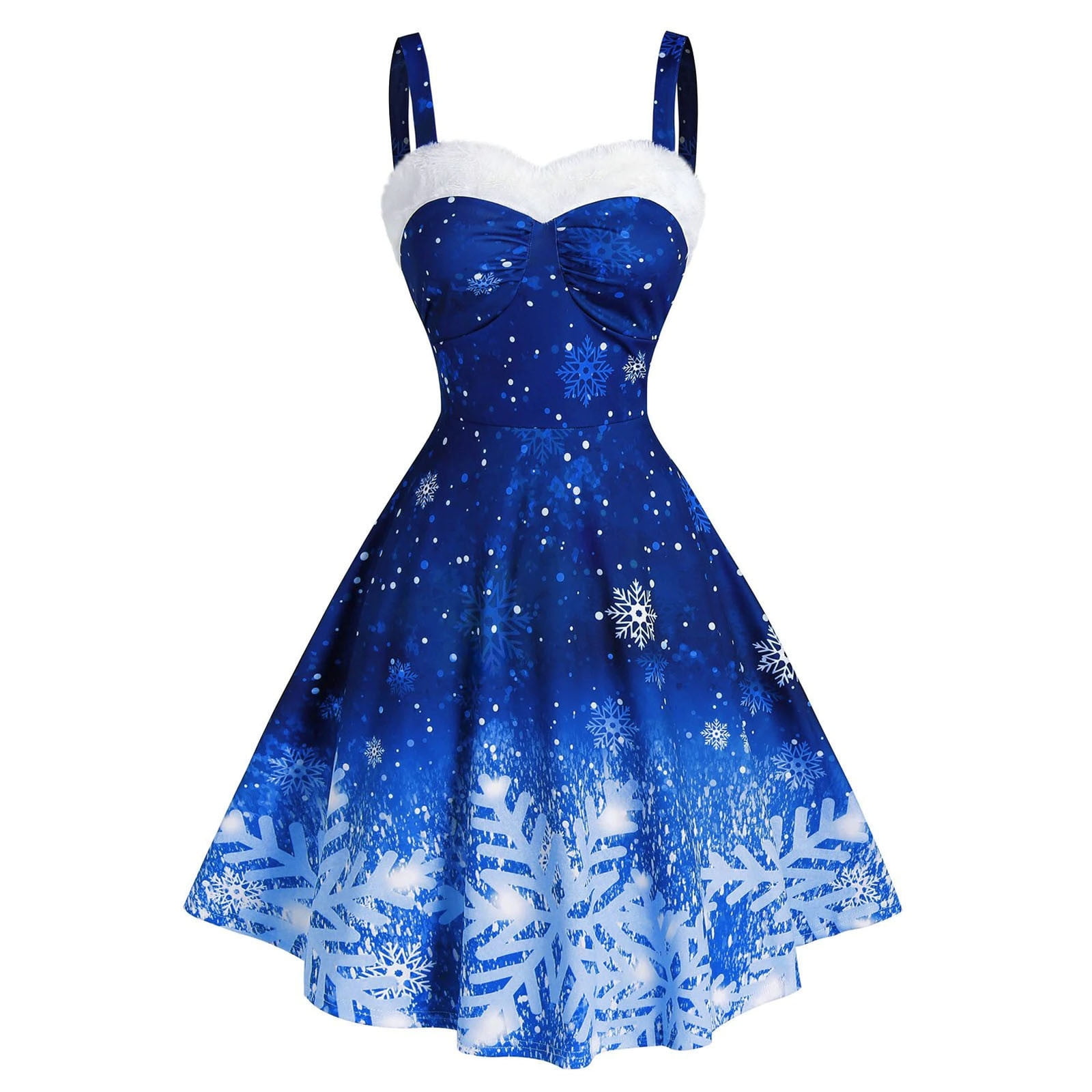 blue and white christmas dress Girls' Christmas Twirl Dress
