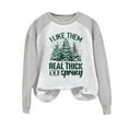 thumbnail image 1 of IROINNID Christmas Sweatshirts for Women Christmas Printed Crewneck Long Sleeve Pullover Loose Fitting Shirt,Gray, 1 of 4