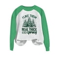 thumbnail image 1 of IROINNID Christmas Sweatshirts for Women Christmas Printed Crewneck Long Sleeve Pullover Loose Fitting Shirt,Green, 1 of 4