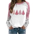 thumbnail image 1 of IROINNID Christmas Sweatshirts for Women Crewneck Long Sleeve Shirt Printed Loose Fit Blouse Holiday Casual Tops Pullover,Pink, 1 of 4