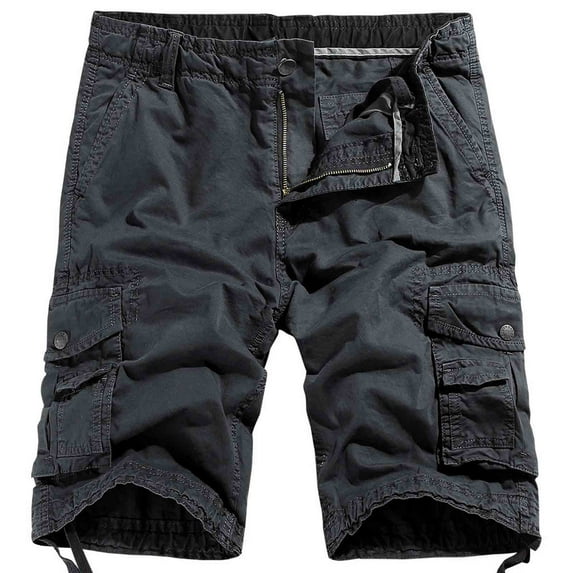 IROINNID Clearance Cargo Shorts for Men Workwear Shorts Slim Fit Multi Pocket Zipper Straight Leg Five Piece Pants, Outdoor Sports Shorts,Dark Gray