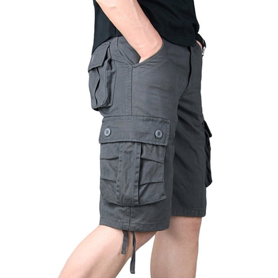 IROINNID Clearance Cargo Shorts for Men Workwear Shorts Slim Fit Multi Pocket Zipper Straight Leg Five Piece Pants Sports Shorts,Dark Gray