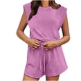 thumbnail image 1 of IROINNID Casual Short Jumpsuits for Women Summer Casual Dressy Tshirt Sleeveless Short Pants Jumpsuit Beach Vacation Outfit Clothes(Pink,XXL), 1 of 9