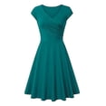 thumbnail image 1 of IROINNID Formal Dress for Women Wedding Guest Evening Night Party Dress Elegant Summer Color Short Sleeve V-Neck Loose Dress,Olive Green, 1 of 3