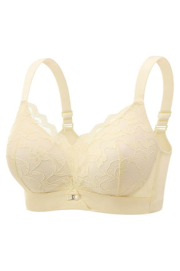 Push Up Bra for Women's Plus Size Brassiere Wide Back Underwire Bra Floral Lace Underwire Soft Cup Everyday Bras for Four Season