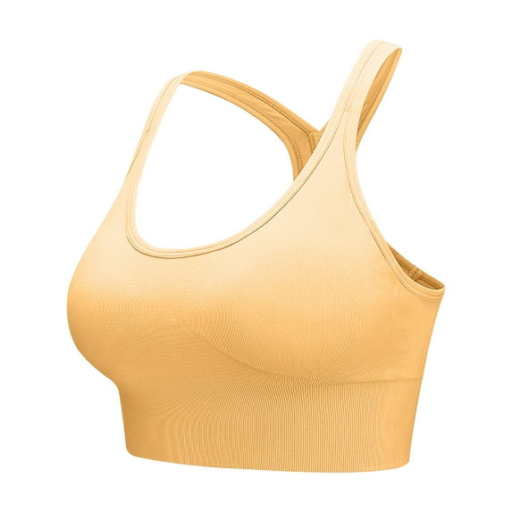 IROINNID Clearance Racerback Bras for Women Sports Bras Large Size Sports Underwear Beautiful Back No Steel Ring Shockproof Bra Vest Type Fitness Bra,Yellow