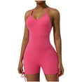 thumbnail image 1 of IROINNID Rompers for Women Shorts Casual Elastic Romper Jumper Beach Sleeveless Straight Jumpsuits Summer Loose Vacation Outfits(Pink,XL), 1 of 4