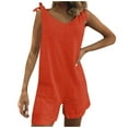 thumbnail image 1 of IROINNID Short Jumpsuits for Womens Summer Casual Sleeveless Romper Loose Adjustable Spaghetti Strap Shorts Jumpsuits with Pockets Clothes(Orange#1,S), 1 of 7