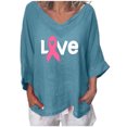thumbnail image 1 of IROINNID Clearance Womens Long Sleeve Tops Summer V-Neck 3/4 Sleeve Print Lounge T-shirt Blouse,Blue, 1 of 5